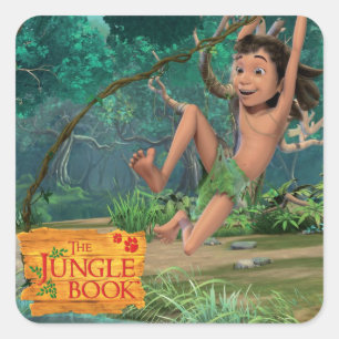 Mowgli 5 quadratischer aufkleber
