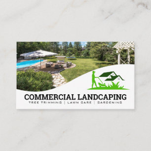 Mowing Lawn Landscaping-Logo   Hinterhof Visitenkarte