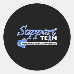 Moyamoya Disease Awareness Blue Support Ribbon Runder Aufkleber