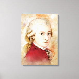 Mozart auf Leinwand - Wasserfarbenstil