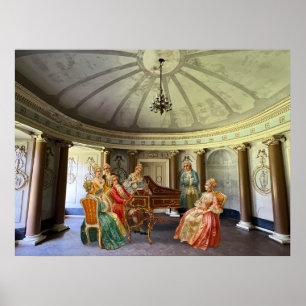 Mozart beim Spielen des Cembalos Poster