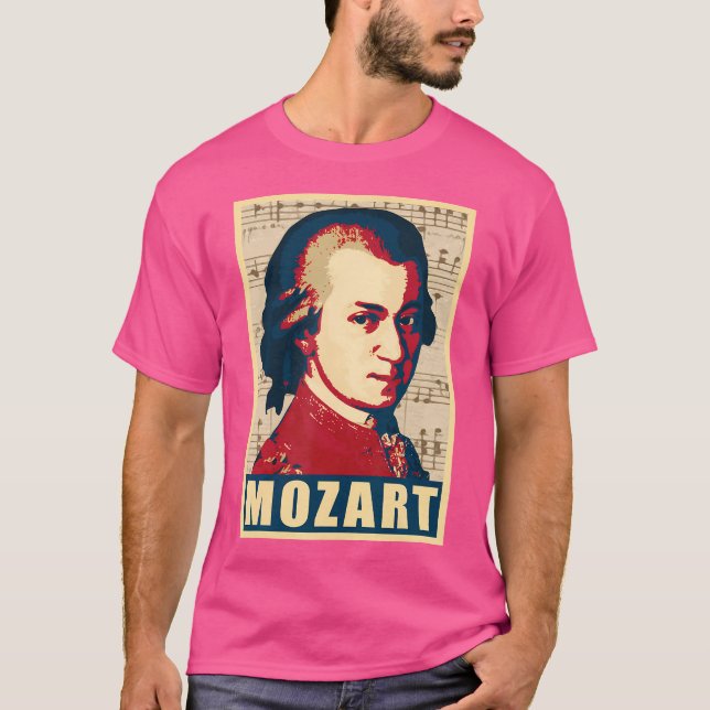 Mozart Classic Music Composer Retro T-Shirt (Vorderseite)