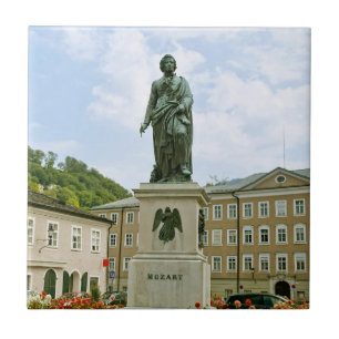 Mozart-Denkmal in Salzburg, Österreich Fliese