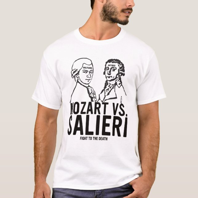 Mozart GEGEN Salieri T-Shirt (Vorderseite)