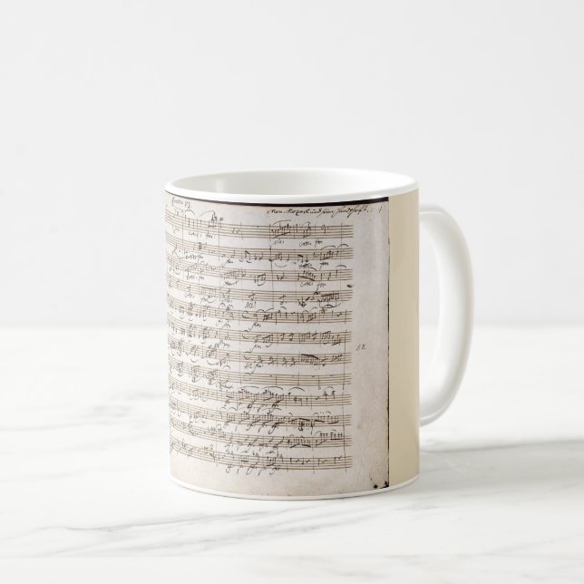 Mozart handgeschriebene Anmerkungs-kreative Kaffeetasse (VorderseiteRechts)