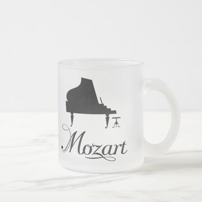 Mozart-Klavier-Geschenk-mattierter Trinkbehälter Mattglastasse (Rechts)