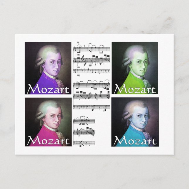 Mozart Lovers Geschenke Postkarte (Vorderseite)