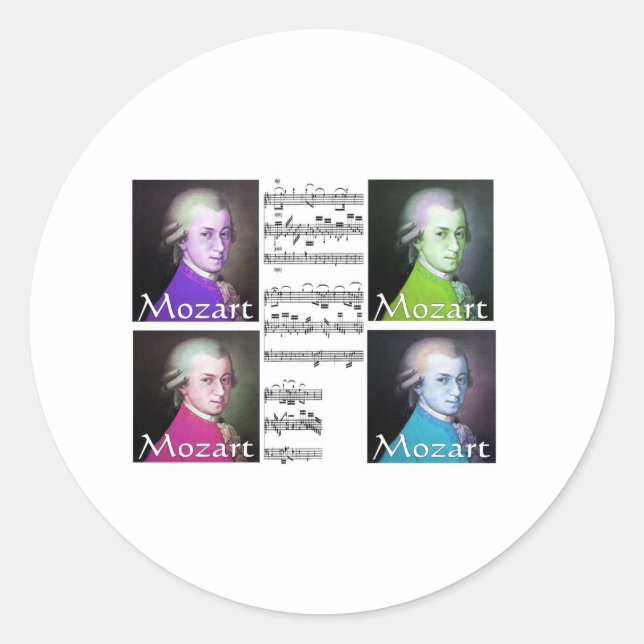 Mozart Lovers Geschenke Runder Aufkleber (Vorderseite)