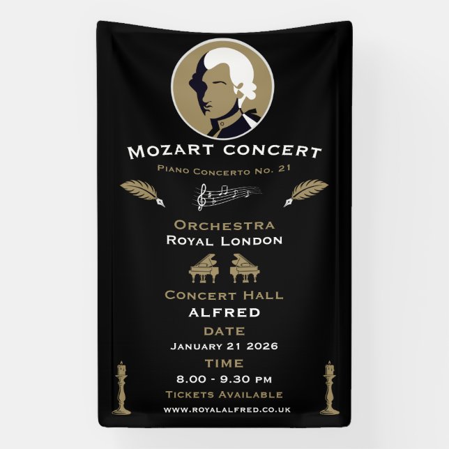 Mozart Musikkonzert Banner (Vertikal)