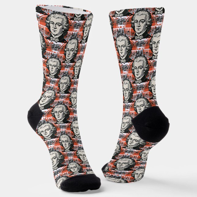 Mozart Portrait Musikergeschenk Socken (Gewinkelt)