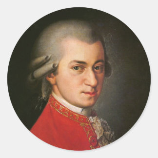 Mozart Portrait Runder Aufkleber