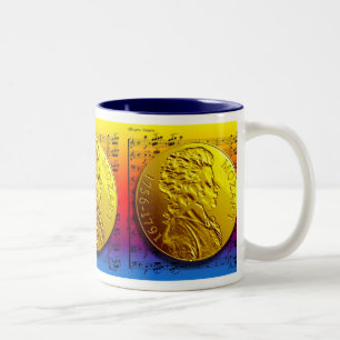 MOZART-REGENBOGEN-MEDAILLON-TASSE ZWEIFARBIGE TASSE