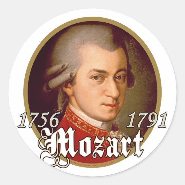Mozart Runder Aufkleber (Vorderseite)