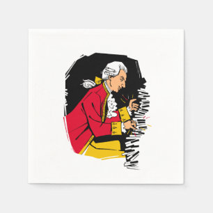 Mozart spielt Klavier Serviette