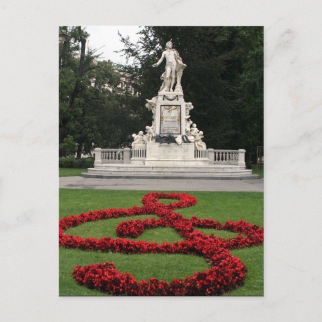 Mozart statue wien postkarte (Vorderseite)