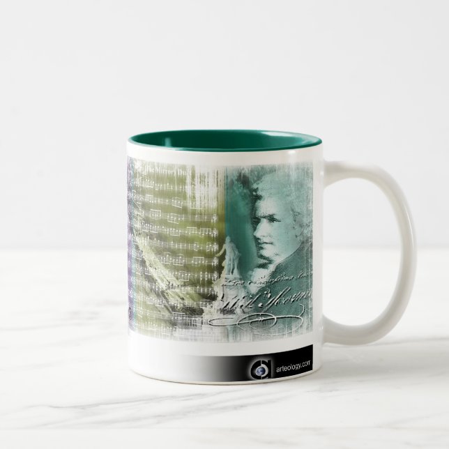 Mozart-Tasse Zweifarbige Tasse (Rechts)