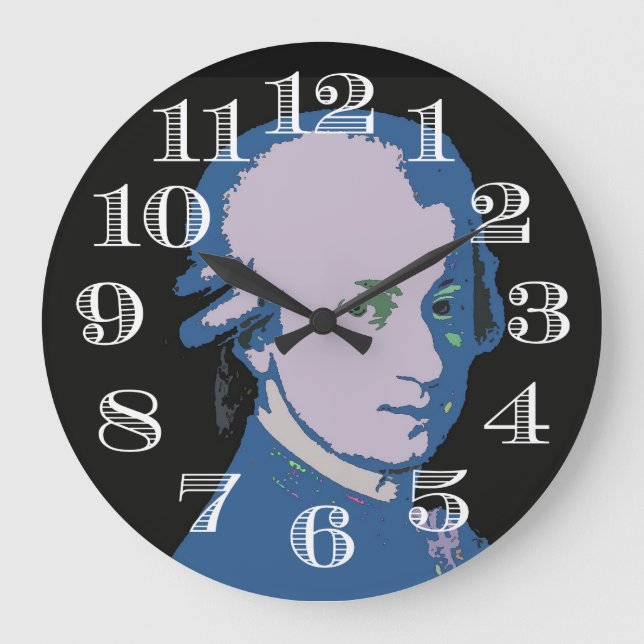 Mozart-Uhr-Entwurf Große Wanduhr (Vorderseite)