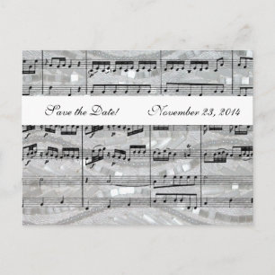 Mozart und Perlen Save the Date Ankündigungspostkarte