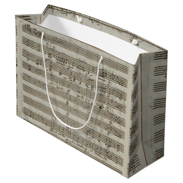 Mozart-Violinen-Konzert-Manuskript Große Geschenktüte (Rückseite Schrägansicht)