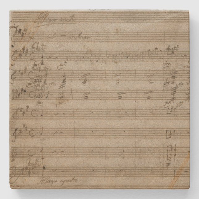 Mozart-Violinen-Konzert-Musik-Manuskript Steinuntersetzer (Vorderseite)