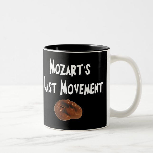 Mozarts letzte Bewegungs-unglaublich witzig Zweifarbige Tasse (Rechts)