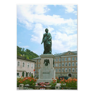 Mozartstatue in Salzburg Fotodruck