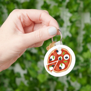 Mozzarella Pizza Schlüsselanhänger