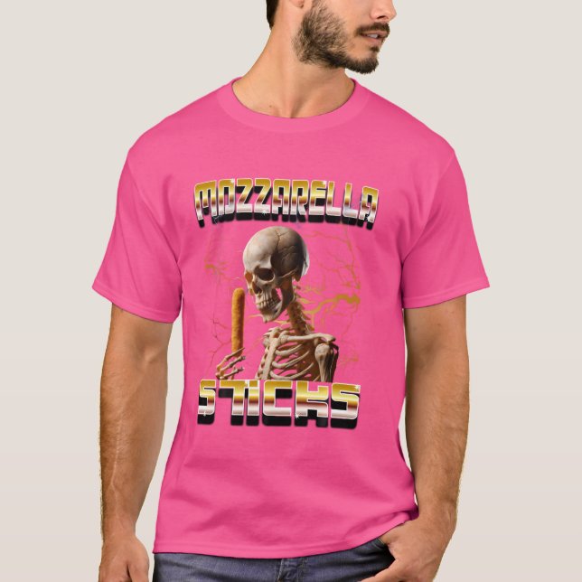 Mozzarella Sticks Bootleg Rap CDs Style Funny Meme T-Shirt (Vorderseite)