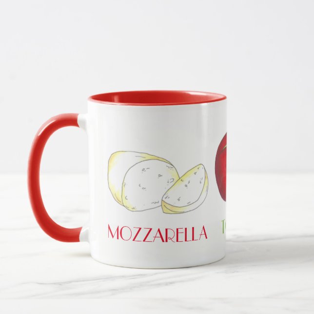 Mozzarella Tomato Basilika Italienische Küche Koch Tasse (Links)