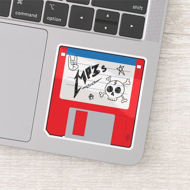 MP3 Music Retro Floppy Disk Aufkleber (Detail)