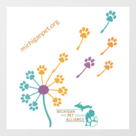 MPA Dandelion Paw Prints Fensterklammern Fensteraufkleber