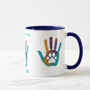 MPA One Voice Paw Print in Hand Druck Kaffeetassen