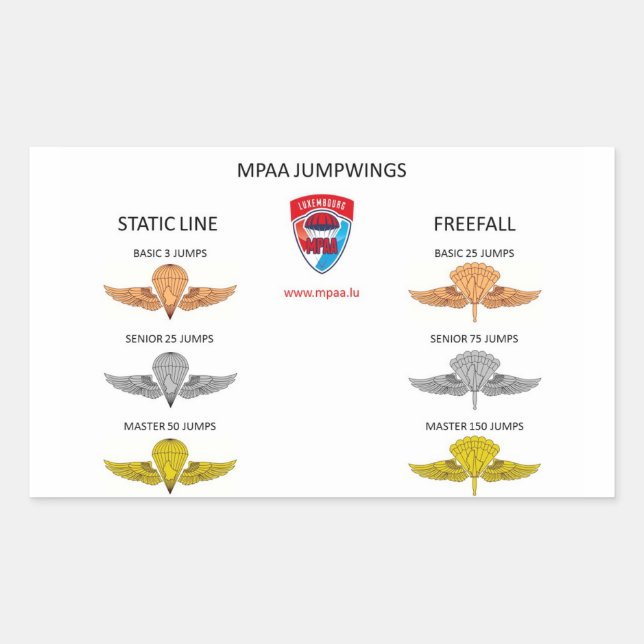 MPAA Jumpwings Rechteckiger Aufkleber (Vorderseite)