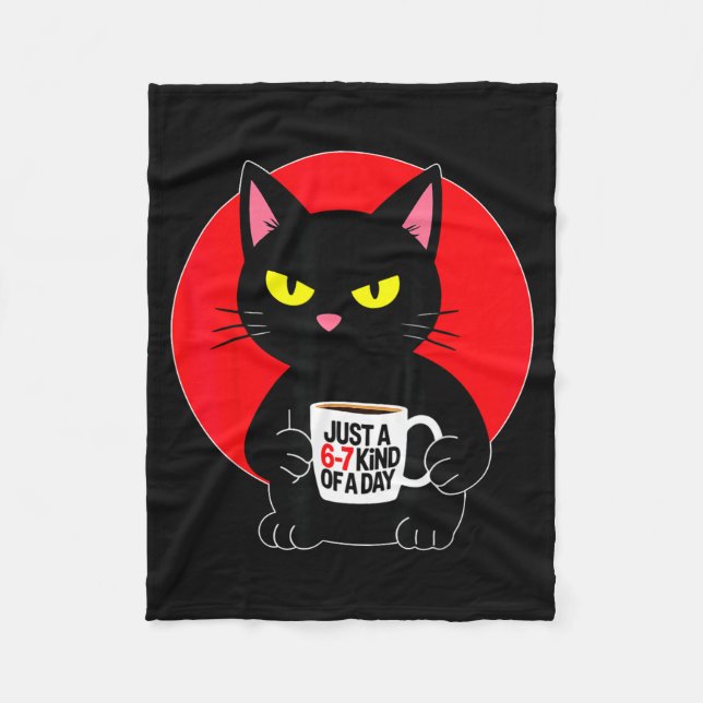 Mpy 6 7 Meme Cat Funny Gen Alpha Six Seven Cat Lov Fleecedecke (Vorderseite)