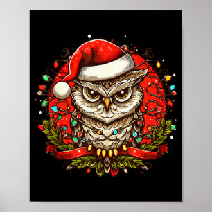 Mpy Eule Weihnachtsmann Hut Vintage Eule Für Männe Poster