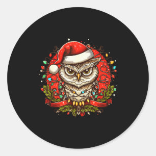 Mpy Eule Weihnachtsmann Mütze Vintage Eule Für Män Runder Aufkleber