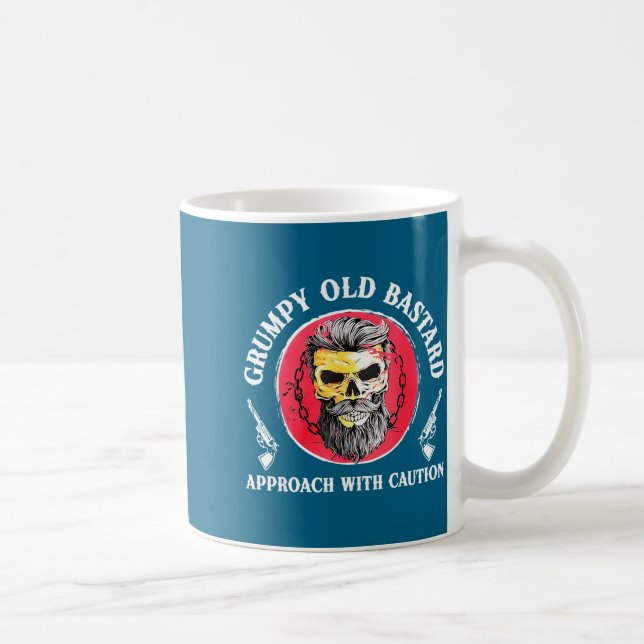 Mpy Old Approach With Caution Beard Skull Barber  Kaffeetasse (Rechts)