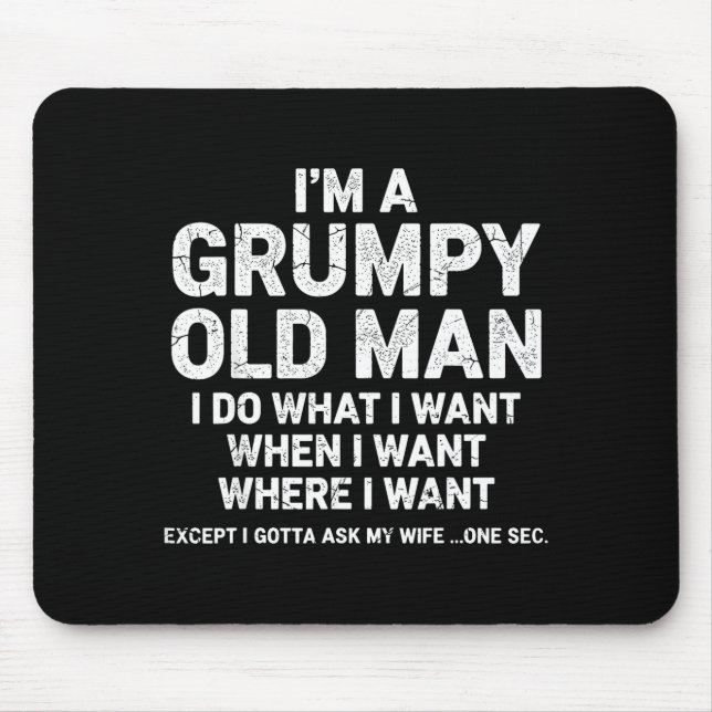 Mpy Old Man Funny Dad Husband Grandpa Humor  Mousepad (Vorne)