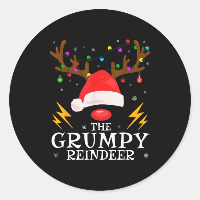 Mpy Reindeer Family Matching Christmas Party Funny Runder Aufkleber (Vorderseite)