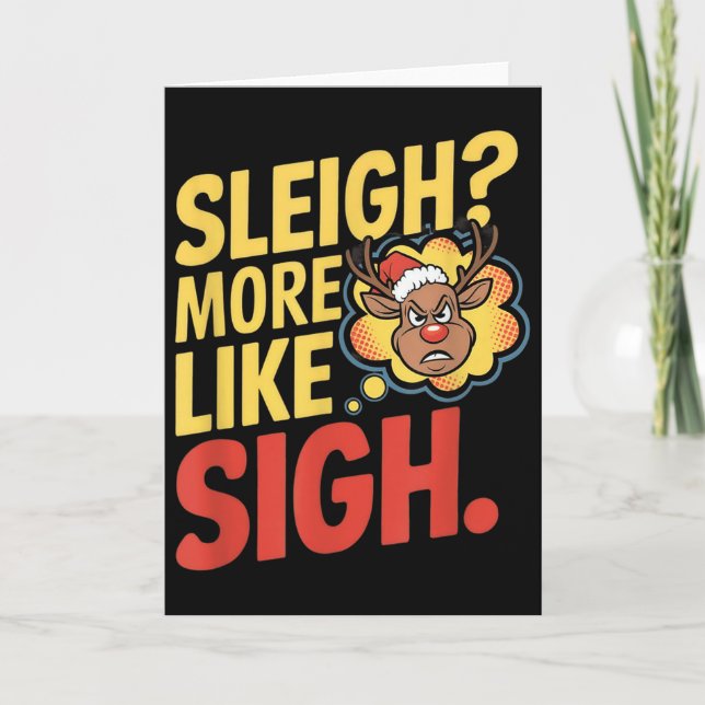 Mpy Rentiere Schlitten Eher Wie Seufzen Sarkastisc Karte (Vorderseite)