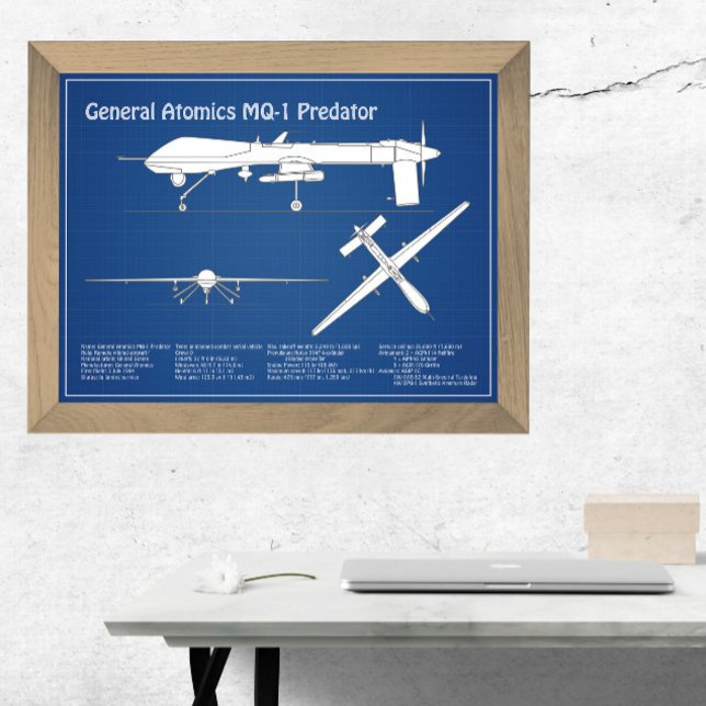 MQ-1 Predator UAV - Flugzeug-Blueprint ABD Fotodruck (Von Creator hochgeladen)