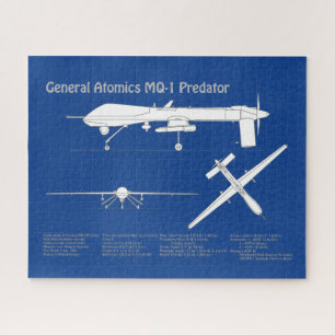 MQ-1 Predator UAV - Flugzeug-Blueprint ABD Puzzle