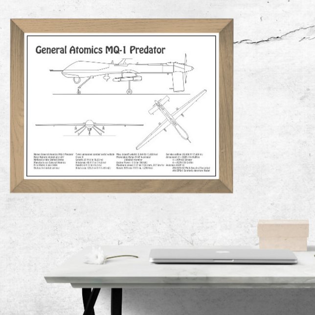 MQ-1 Predator UAV- Flugzeug-Blueprint BD Fotodruck (Von Creator hochgeladen)