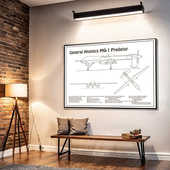 MQ-1 Predator UAV- Flugzeug-Blueprint BD Poster (Von Creator hochgeladen)