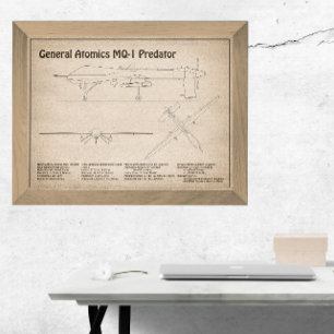 MQ-1 Predator UAV - Flugzeug-Blueprint SD Fotodruck
