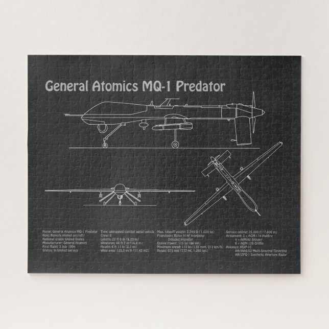 MQ-1 Predator UAV - Flugzeugkonzept für Paris PD Puzzle (Horizontal)