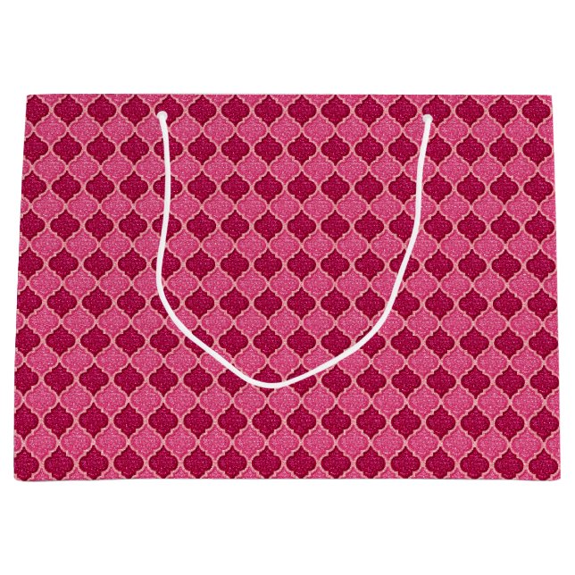 MQF Sequins-Pink-Magenta-GIFT BAG L Große Geschenktüte (Vorderseite)