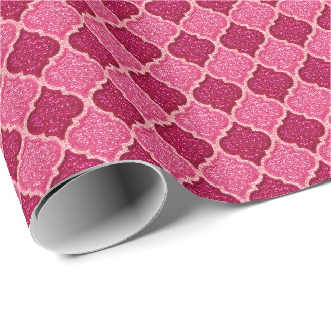 MQF Sequins-Pink-Magenta-GIFT-WRAP Geschenkpapier (Rolleneckpunkt)