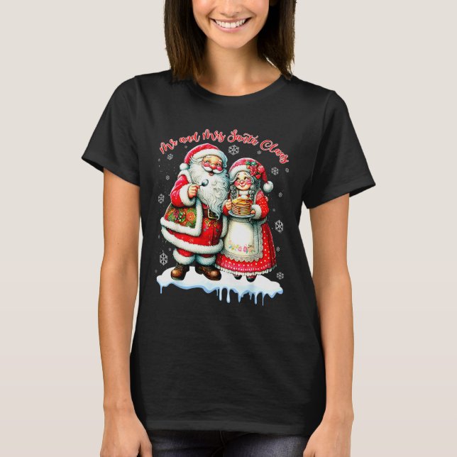 Mr &amp; Mrs Santa Claus Christmas Matching Couple T-Shirt (Vorderseite)