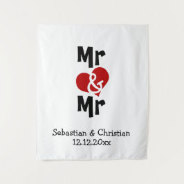 Mr. and Mr. Foto Hintergrund personalisierte Homos Wandteppich